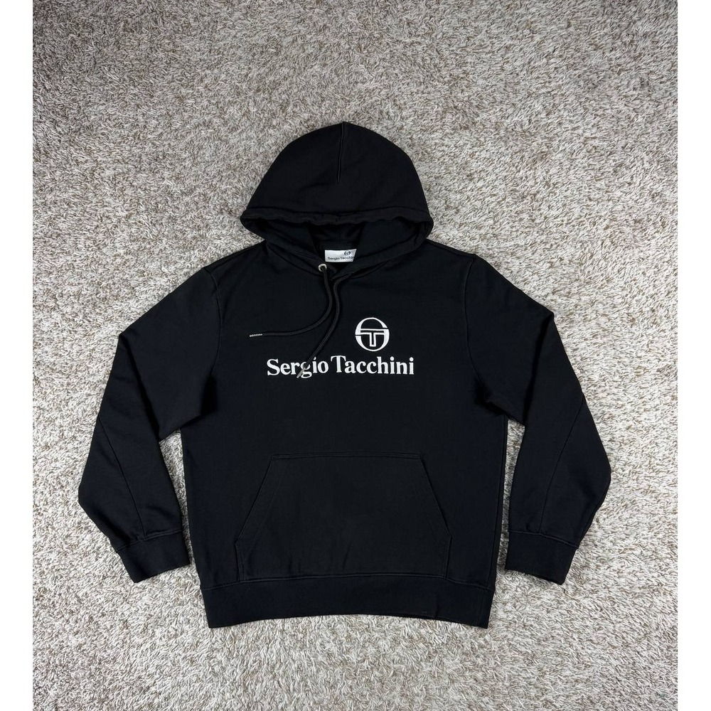 Sergio Tacchini Heritage Logo Hoodie Black Size Medium